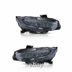 Pair LED Headlights For 2016-2021 Honda Civic With Sequential Turn Signal A Set