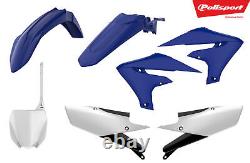 Polisport Plastic Fender Body Kit Set Blue White Yamaha YZ250F 19-23