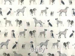 Pottery barn kids Organic Decorator Dogs Sheet Set Full white grey blue