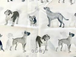 Pottery barn kids Organic Decorator Dogs Sheet Set Full white grey blue