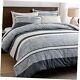 Queen Comforter Set, Queen(90x90) Varied Shades Of Greyish-blue / White