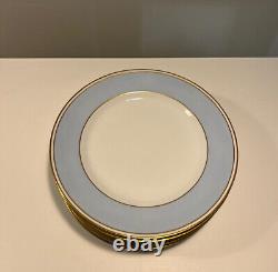 Rare BING AND GRONDAHL salad plate, white, blue, gold, set of 7 REDUCED
