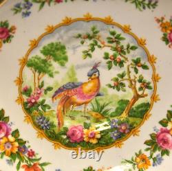 Royal Albert 4 Cups & 4 Saucers Chelsea Bird Blue Multicolor withGold 1940's Avon