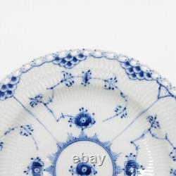 Royal Copenhagen #26 Plate Blue Fluted Full Lace Dinner Plate 25cm Set of