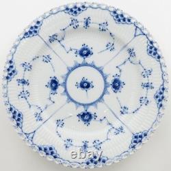 Royal Copenhagen #26 Plate Blue Fluted Full Lace Dinner Plate 25cm Set of