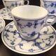 Royal Copenhagen Blue-white Porcelain Cup & Saucer Set Of 4