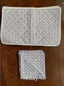 Set Of 6 Blue And White Placemats with Matching Napkins Made In France