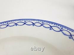 Set of 4 Antique Belgian Vieux Tournai Soft Porcelain Plates Blue White
