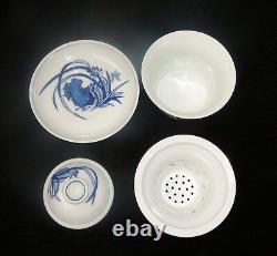 Set of 4 Chinese Seasons Blue & White Porcelain Teacup cs453