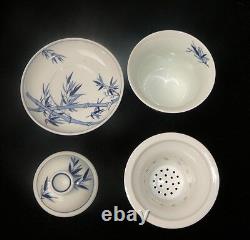 Set of 4 Chinese Seasons Blue & White Porcelain Teacup cs453