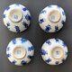 Set Of 4 Qing Dynasty Blue & White Pattern Reign Mark Porcelain Bowls China