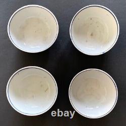 Set of 4 Qing Dynasty Blue & White Pattern Reign Mark Porcelain Bowls China