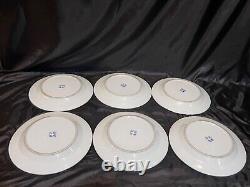 Set of 6 RARE Blue & White Hand Painted Geisha Dinner Plates 10
