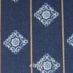 Skyler Blue White Medallion Country Cottage Cotton King 3-Piece Quilt Set