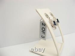 Stella Grace 925 Silver Created Blue & White Sapphire Teardrop 3 pc Jewelry Set
