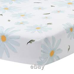 Sweet Daisy Blue/White 3-Piece Floral Baby Crib Bedding Set