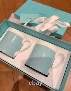 Tiffany&Co Color Block Mug Cup Set Blue White Bone China
