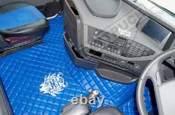 Truck Eco Leather Floor Set Blue/white Fit Volvo Fh4 2013+ Twin Air Seats