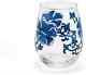 Two's Company Blue And White Flower Set Of 4 Hand-painted Stemless Blue/white