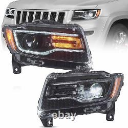 VLAND Full LED Headlights For 2011 2012 2013 Jeep Grand Cherokee Sequential Pair