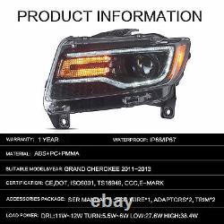 VLAND Full LED Headlights For 2011-2013 Jeep Grand Cherokee WithSequential Lamps
