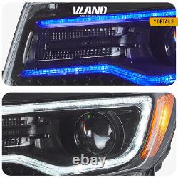 VLAND LED Projector Headlights For Jeep Grand Cherokee 2011-2013 WithAnimation