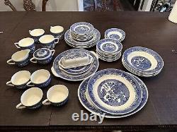 Vintage 43 Piece Set of Royal China Willow Ware Vintage BLUE WILLOW NEVER USED