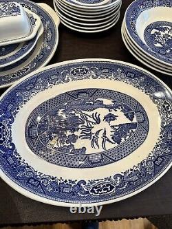 Vintage 43 Piece Set of Royal China Willow Ware Vintage BLUE WILLOW NEVER USED