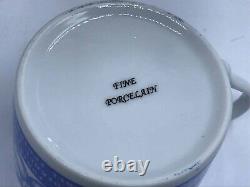 Vintage Fine Porcelain Blue & White Tea Set 2.25 Football 1960s Perfect Gift