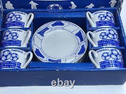 Vintage Fine Porcelain Blue & White Tea Set 2.25 Football 1960s Perfect Gift
